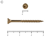 Саморезы Конструкционные, потай Torx, желтый цинк   3.5х 30 мм (50 шт) 