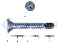 Саморез потай, цинк 6.3 х 45 сверло, DIN 7504P, МОСКРЕП (100шт)