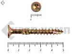 Саморезы Конструкционные, потай Torx, желтый цинк   4.5х 50 мм ПРОФИ HIMTEX (20 шт) – фото