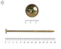 Саморезы с прессшайбой Torx, по дереву, желтый цинк   10х260 мм (50 шт)